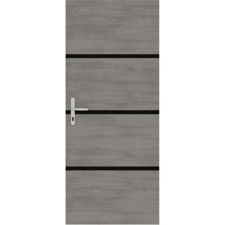 Kit de Renovación para Puerta Interior - NORDLINGER PRO - 4 Hojas 85 x 50 cm y 3 Perfiles Negros 85 x 2 cm - Gris gata