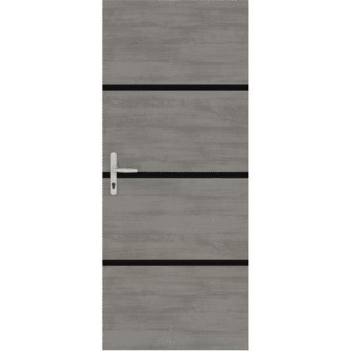 Kit de Renovación para Puerta Interior - NORDLINGER PRO - 4 Hojas 85 x 50 cm y 3 Perfiles Negros 85 x 2 cm - Gris gata
