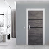 Kit de Renovación para Puerta Interior - NORDLINGER PRO - 4 Hojas 85 x 50 cm y 3 Perfiles Negros 85 x 2 cm - Gris gata