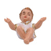 Gesù Bambino con vestito bianco e oro per presepe natalizio da 5,5 cm