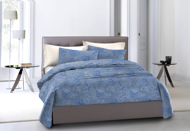 Set Copripiumino federe parure Copripiumino Stampa Digitale Cotone Made in Italy OCEANO AZZURRO