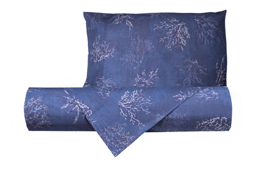 Set Copripiumino federe parure Copripiumino Stampa Digitale Cotone Made in Italy OCEANO BLU