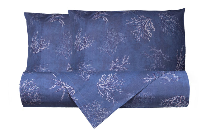 Set Copripiumino federe parure Copripiumino Stampa Digitale Cotone Made in Italy OCEANO BLU