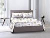 Set 2 federe coppia di federe stampa digitale 100% cotone, Made in Italy OCEANO OCRA