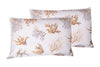 Completo letto lenzuola federe stampa digitale 100% cotone, made in italy  OCEANO OCRA/BIANCO