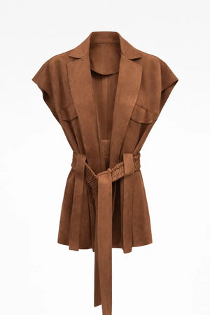 Gilet scamosciato con tasche | NUALY Daily