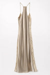 Abito smanicato scollo V con perline | NUALY Glamour