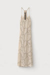 Abito smanicato scollo V con perline | NUALY Glamour