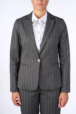 NUALY GLAMOUR | Giacca blazer gessato