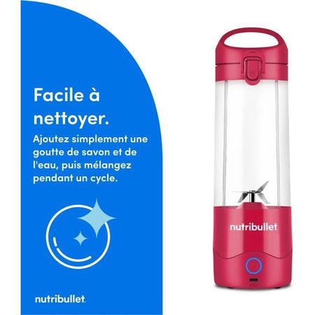 Frullatore portatile - NutriBullet - NBP003MA - 70W - 0,475L - Magenta - 1 bottiglia inclusa