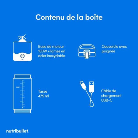 Frullatore portatile - NutriBullet - NBP003MA - 70W - 0,475L - Rosa - 1 bottiglia inclusa