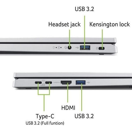 ACER Aspire AG14-22P-R5VY - PC portatile - Windows 11 - 14'' WUXGA IPS - AMD Ryzen 5-7520U - RAM 16 GB - SSD 512 GB - Scheda grafica Radeon - AZERTY