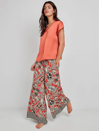 Pigiama Donna Gisela Primavera/Estate 2/20259B Lungo Satinato Stampato