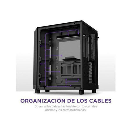Caja semitorre - NZXT - H6 Flow - Doble cámara - Negra - 5 ventiladores incluidos