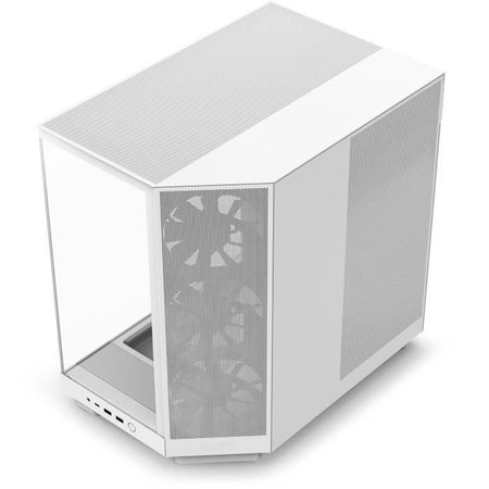 Caja de torre media NZXT - H6 Flow - Doble cámara - Refrigeración por aire - Blanco