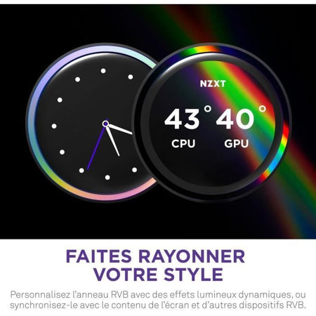 Raffreddamento ad acqua - NZXT - RL-KN36E-B2 - Kraken Elite 360 - Schermo da 2,72" e anello RGB personalizzabile - Nero