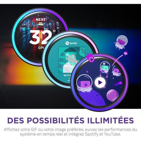 Raffreddamento ad acqua - NZXT - RL-KN36E-B2 - Kraken Elite 360 - Schermo da 2,72" e anello RGB personalizzabile - Nero