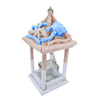 Lanterna decorativa in legno Beach con portacandela decorato h 30 cm