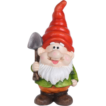 Nano da giardino per esterno in Ceramica gnomo simpatico h 32 cm