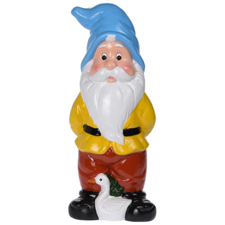 Nano da giardino per esterno in Ceramica gnomo simpatico h 40 cm