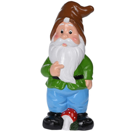 Nano da giardino per esterno in Ceramica gnomo simpatico h 40 cm