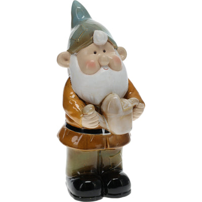 Nano da giardino per esterno in Porcellana gnomo simpatico h 33 cm