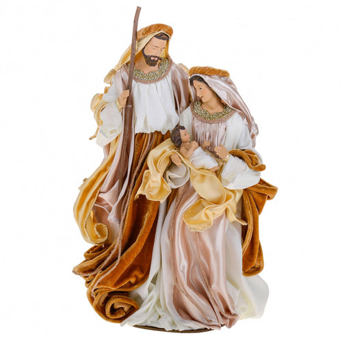 Natività monoblocco per presepe in tessuto decorazione natalizia h 47 cm