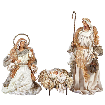 Natività in tessuto Bianco e Oro per presepe Collezione EDG 2023 h 108 cm