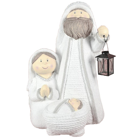 Natività monoblocco con lanterna in poliresina decorazione natalizia h 62 cm