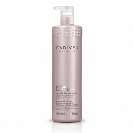 Cadiveu repair solution, intense repair mask 980 ml, da sovrapporre al repairing shot nel servizio reset estremo