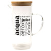 Caraffa in vetro borosilicato con tappo in Bamboo da 1300mL da 16.5 x 10 x h 22.5 cm