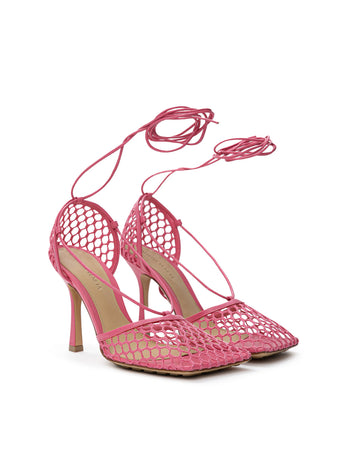 Bottega Veneta Sandali Rete Stretch in Rosa da donna