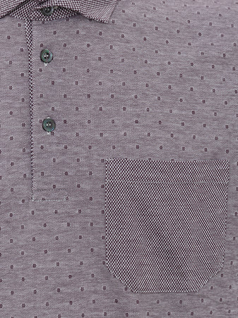 Corneliani Polo Viola a Maniche Corte con Taschino e Logo in Rilievo da uomo