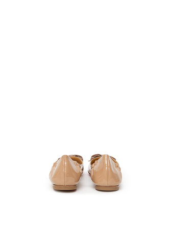 Christian Louboutin Ballerina Gloriana in Vernice Beige da donna