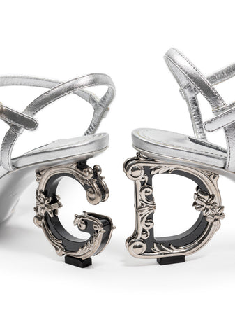 Dolce &amp; Gabbana Sandalo in nappa mordore con tacco barocco da donna