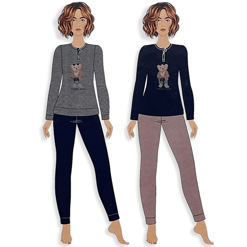 No Name Pigiama da Donna Caldo Cotone 252PF S22 - Passarelli Biancheria