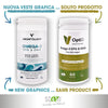 Opti3 Omega3 da alghe vegetali, vegan, senza retrogusto, 300mg EPA, 500mg DHA e 200 UI di Vitamina D3, 60 cps,