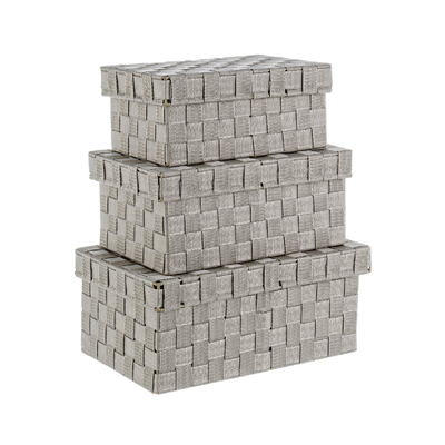 Set 3 Scatole Intreccio Nylon struttura in acciaio