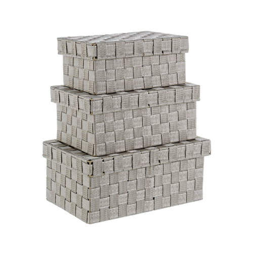 Set 3 Scatole Intreccio Nylon struttura in acciaio