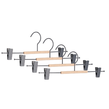 Set 4 gruccia "C CLIP" in legno e acciaio
