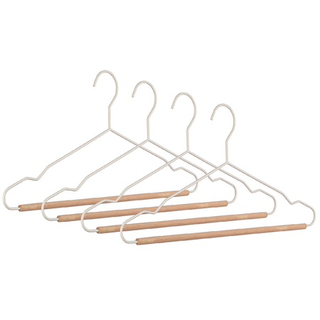 Set 4 gruccia "C Barra Pastel" in legno e acciaio