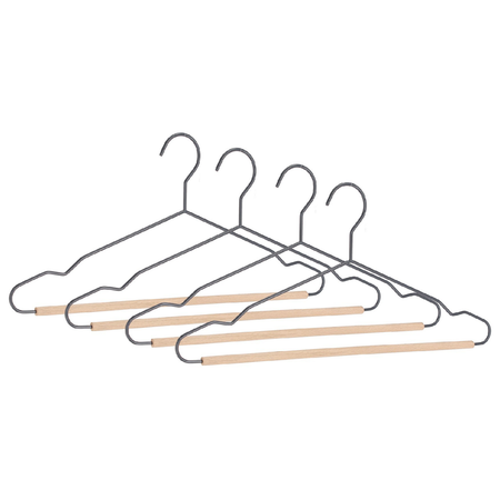Set 4 gruccia "C Barra Pastel" in legno e acciaio