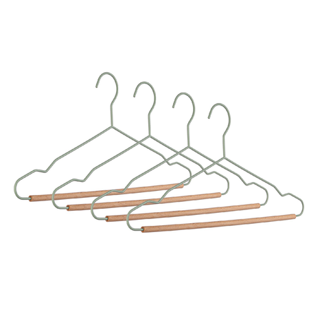 Set 4 gruccia "C Barra Pastel" in legno e acciaio