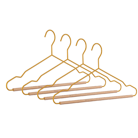 Set 4 gruccia "C Barra Pastel" in legno e acciaio