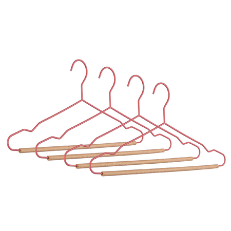 Set 4 gruccia "C Barra Pastel" in legno e acciaio