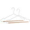 Set 2 gruccia con barra Closet in legno e acciaio