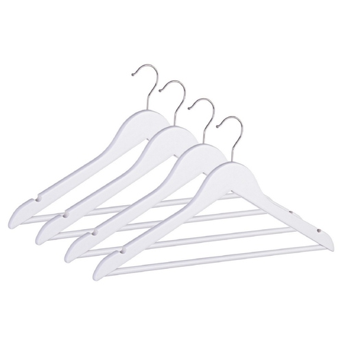 Set 4 gruccia Cloth in legno cinese e acciaio cromato con barra