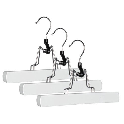 Set 3 Gruccia pantaloni Clack in legno di loto ed acciaio cromato