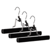 Set 3 Gruccia pantaloni Clack in legno di loto ed acciaio cromato
