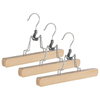 Set 3 Gruccia pantaloni Clack in legno di loto ed acciaio cromato